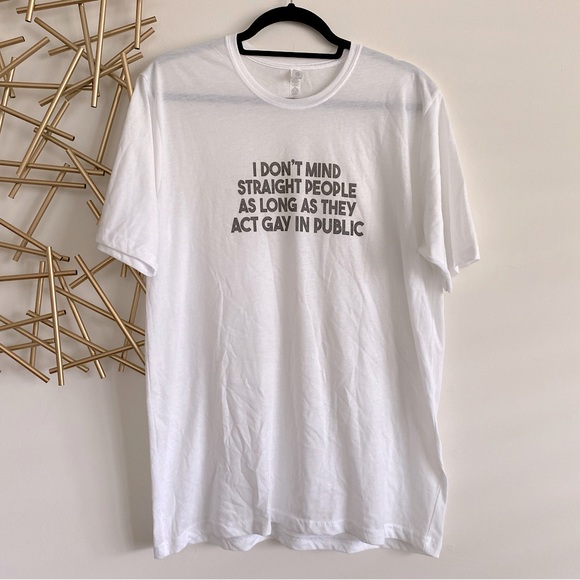 Next Level Apparel Other - White and Black Gay Pride Graphic Tee Shirt - Size XL